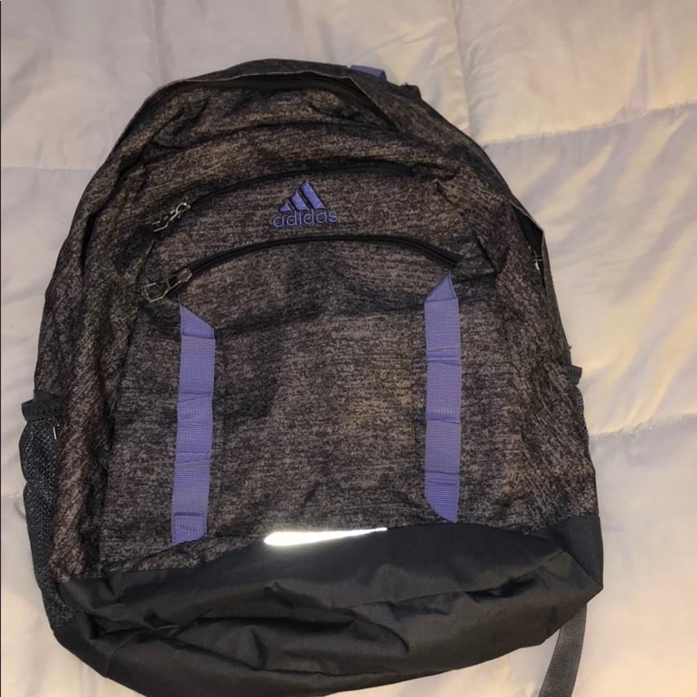 Adidas Grey and Purple Backpack